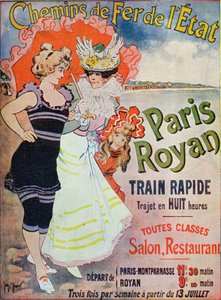 パリ-ロワイヤン鉄道線の広告、c.1908 作： Georges Meunier